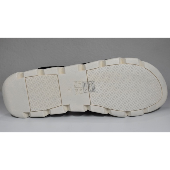 EILEEN FISHER NIB CHANT BLACK LEATHER PLATFORM WEDGE SANDAL. SIZE 9M - Picture 12 of 14